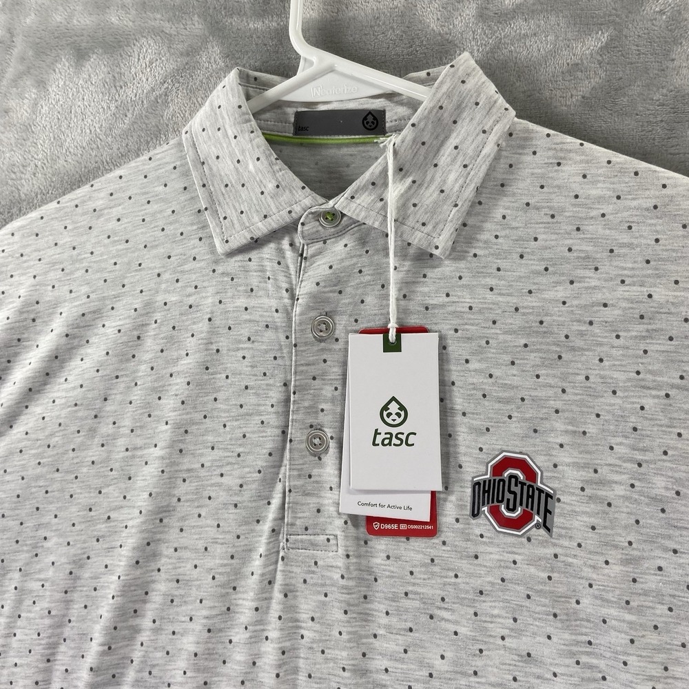 Tasc Performance Shirt mens Small Cloud Polo Ohio State Buckeyes Casual Golf NWT